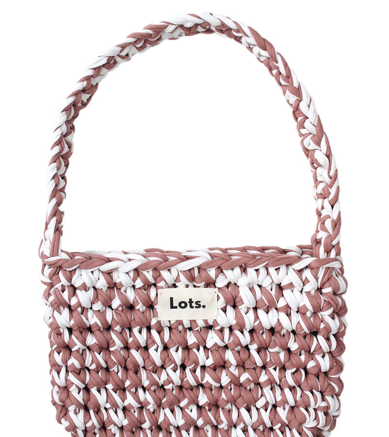 Schoudertas bruin, wit