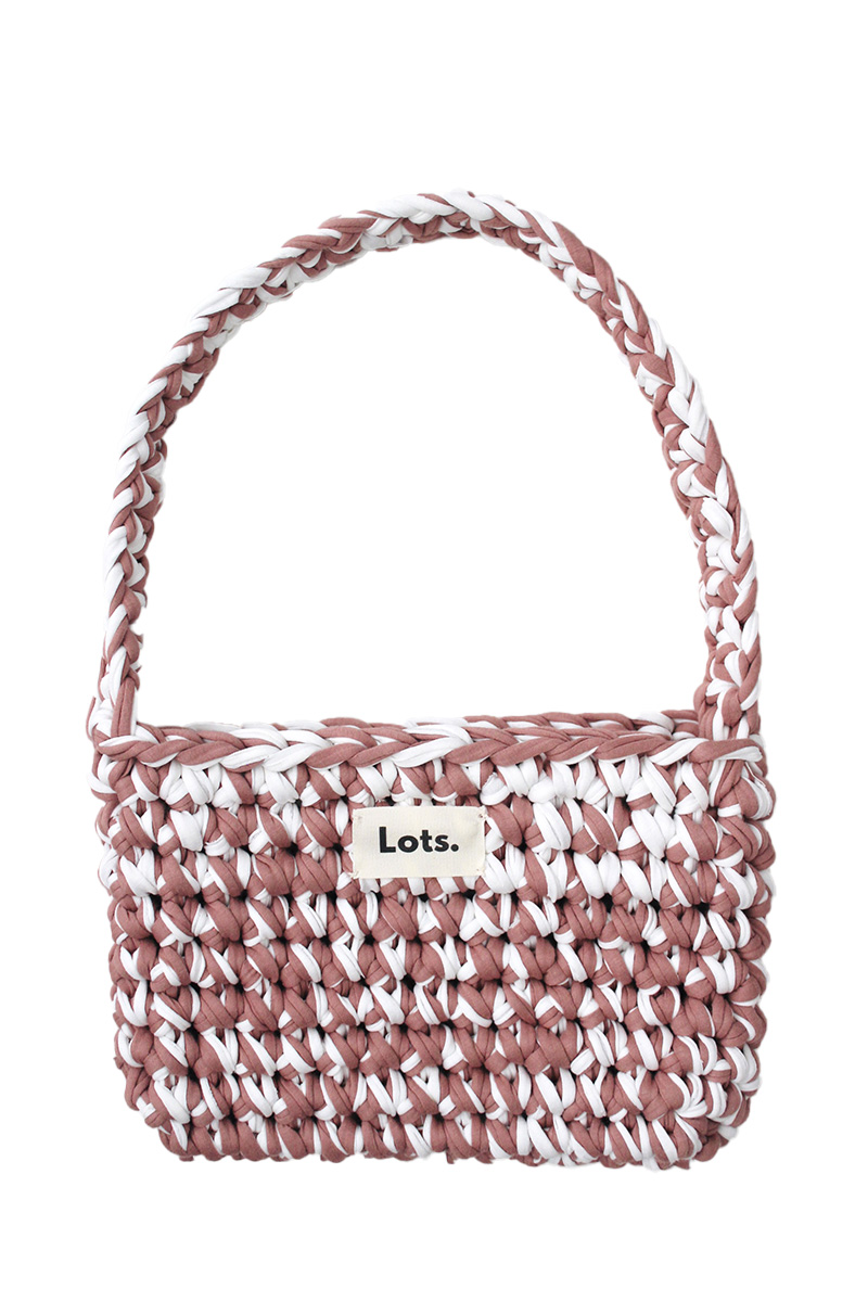 Schoudertas bruin, wit