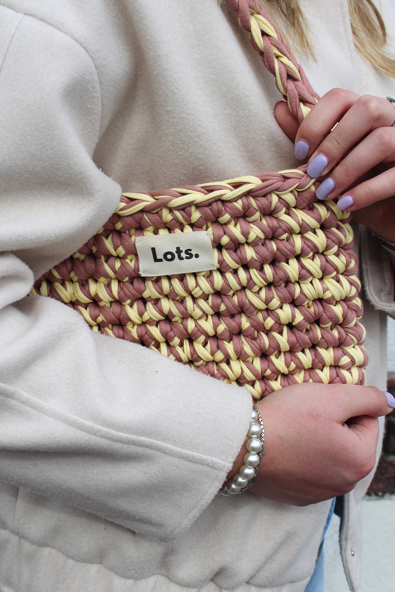 Schoudertas bruin, lichtgeel - Afbeelding 2