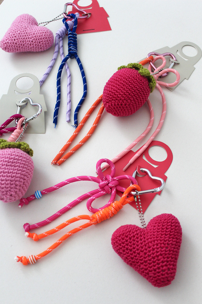 Bag charm aardbei felroze - Afbeelding 3