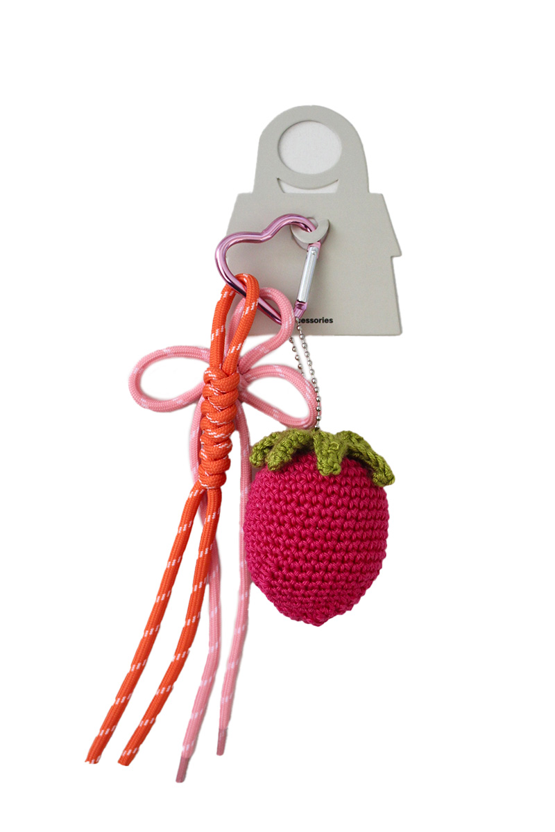 Bag charm aardbei felroze - Afbeelding 4