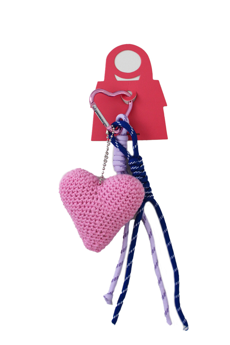 Bag charm hartje zachtroze