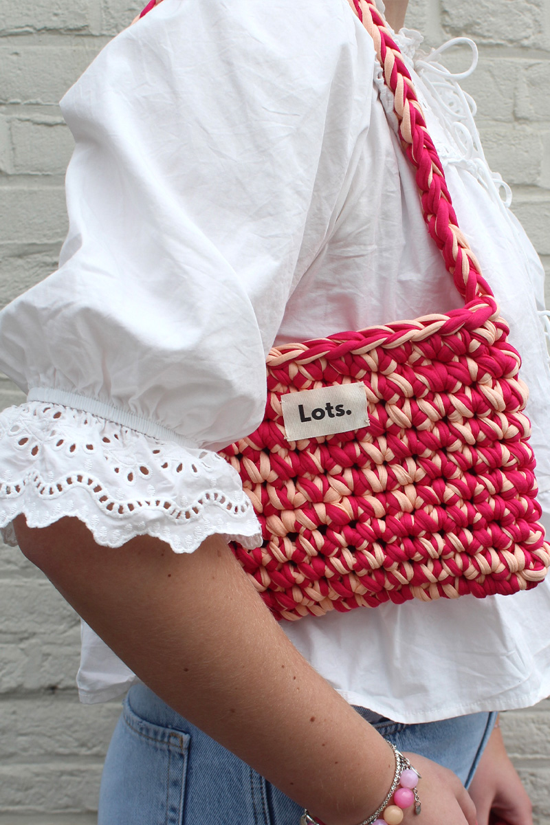 Schoudertas felroze, perzik