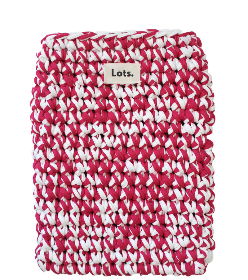 Laptophoes wit, roze