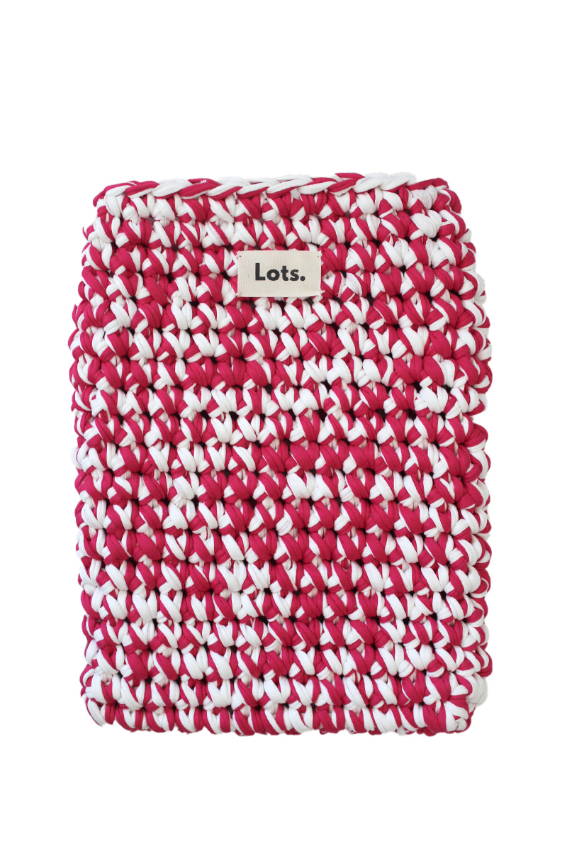 Laptophoes wit, roze