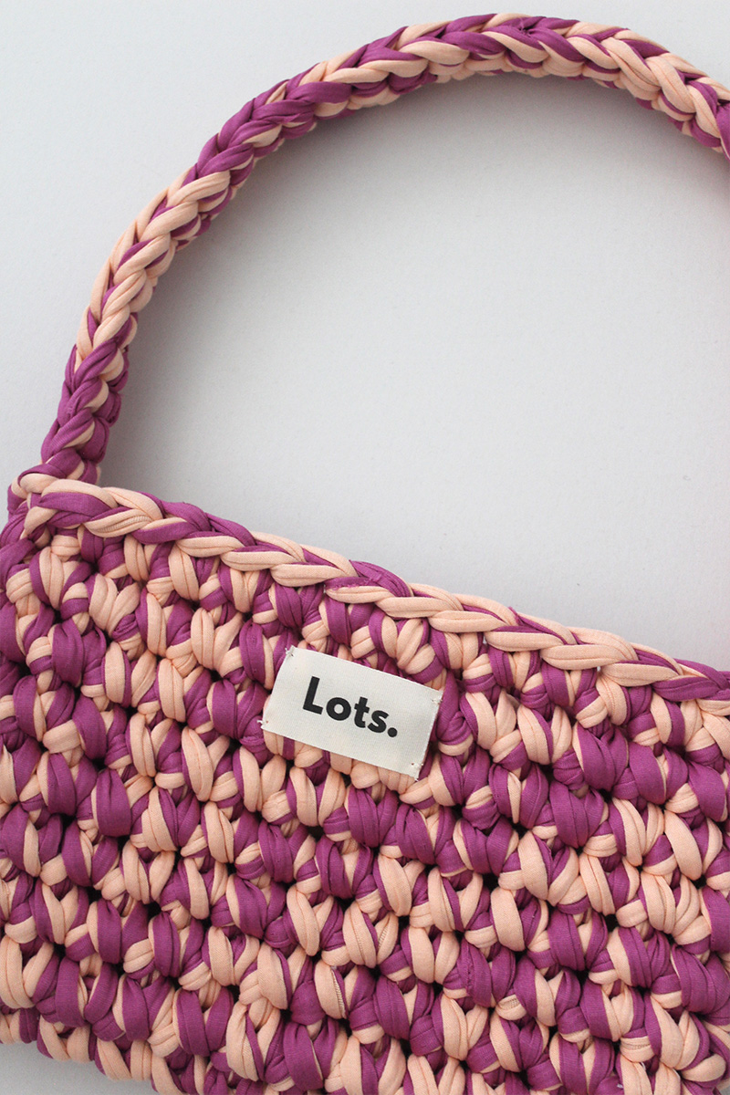 Schoudertas paars, perzik - Afbeelding 2