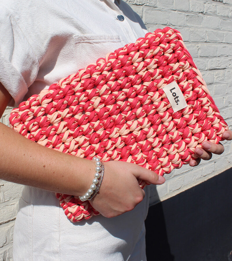 Laptophoes rood, perzik