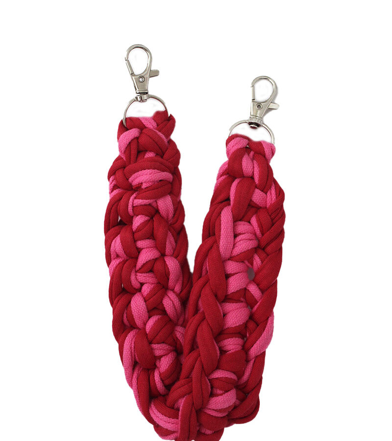 Gehaakte hanger roze, rood