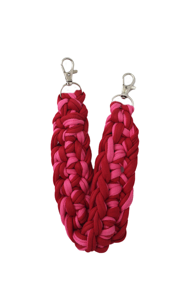 Gehaakte hanger roze, rood